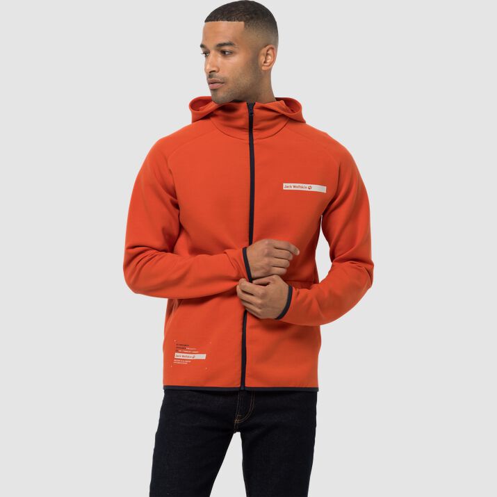 Jack Wolfskin Mens Starboard Sweat Hoody Red 146729XVZ